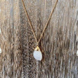 BP Crystal Quartz Pendant Sterling Silver Necklace NEW NWT 14" Length